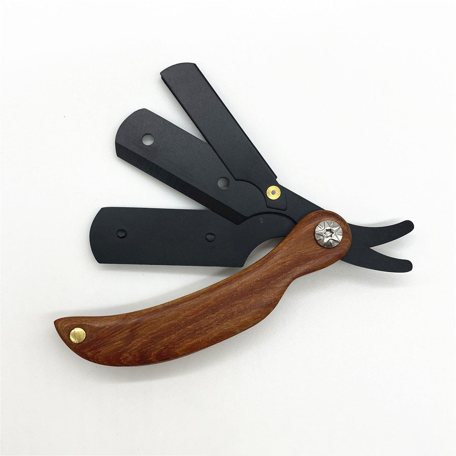 Straight Razor Safety - Mini navalha manual compacta masculina, lâmina