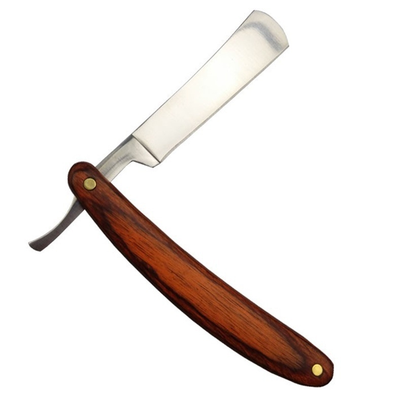 Straight Razor Safety - Cabo de madeira vintage borda reta