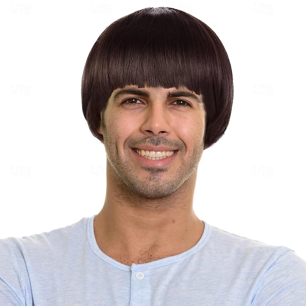 Peruca Curta de Cabelo Sintéti - Men'S Grooming Haircut avaliação e preço